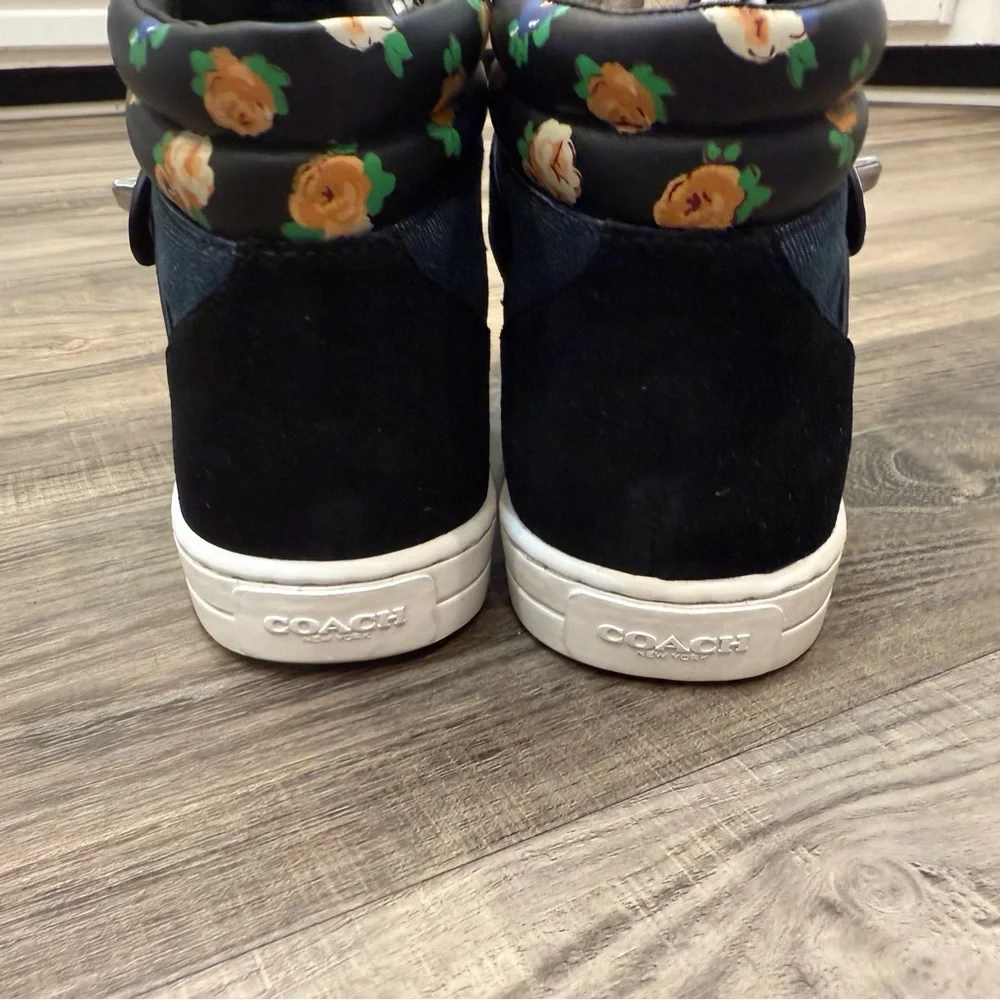 Coach Pembroke Tea Rose Denim Suede Sneaker Size 5.5 NWOT - Picture 3 of 6